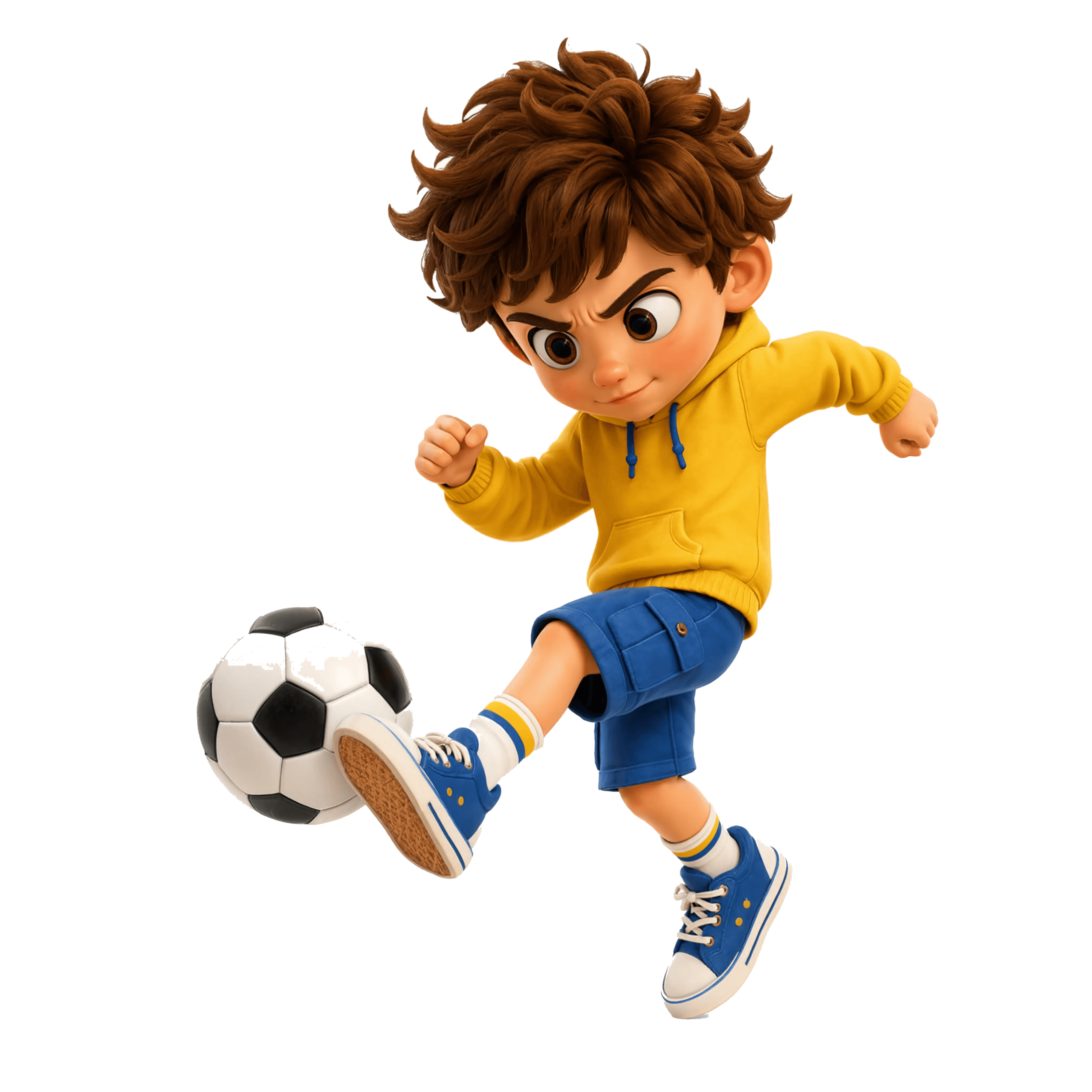 Olli kicking a football