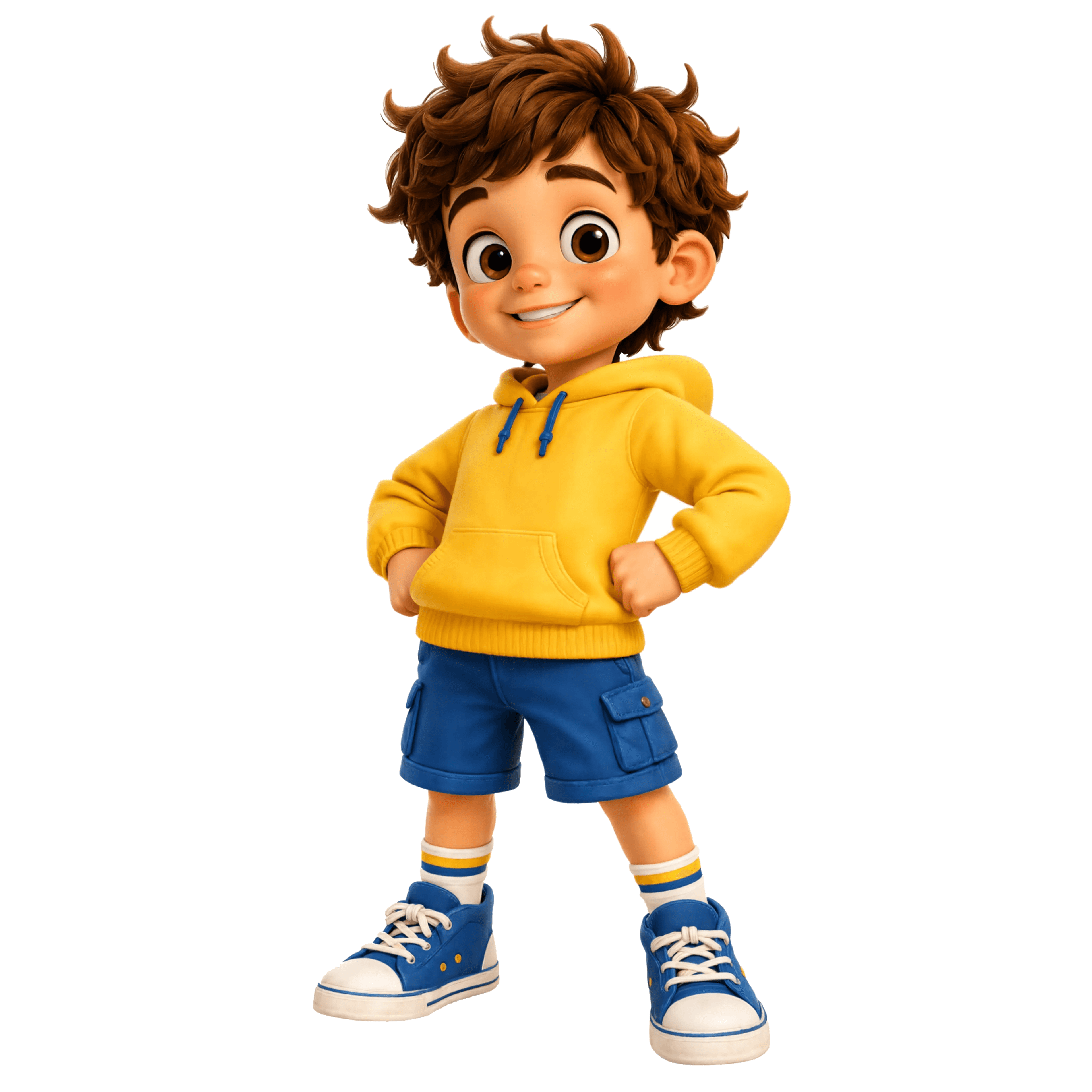Olli in a superhero pose with hands on hips